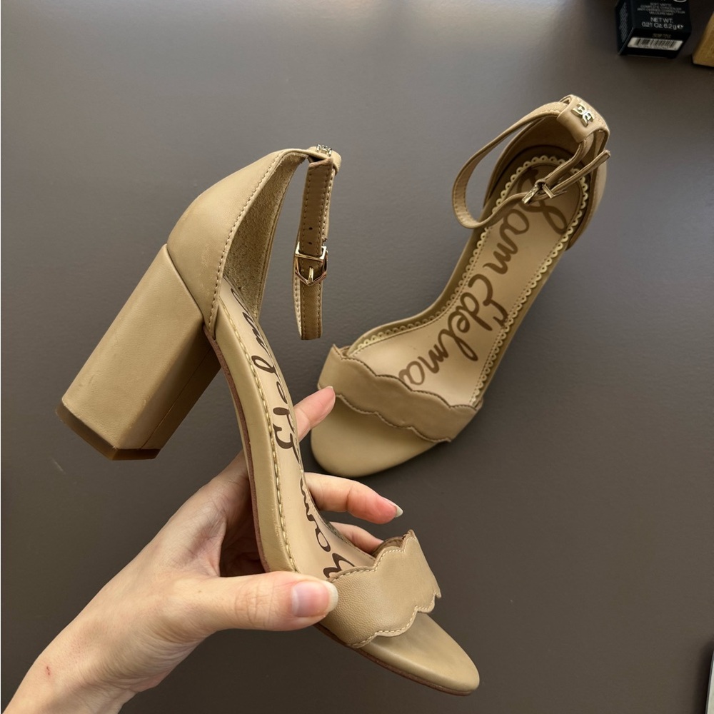 Sam Edelman Beige Block Heel Sandals - Picture 2 of 4